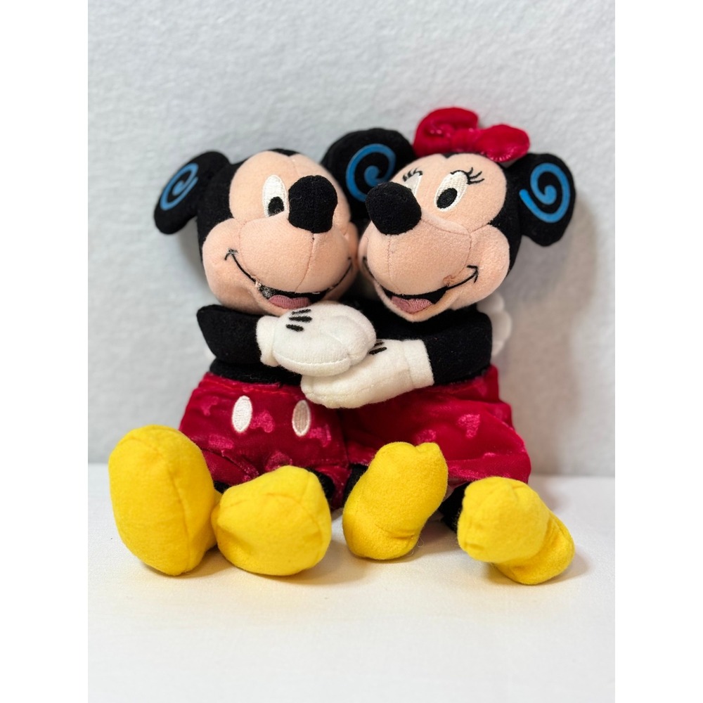 Disney Store Mickey Minnie Mouse Huggers Bean Bag Plush Valentine 8 Inch DN30901